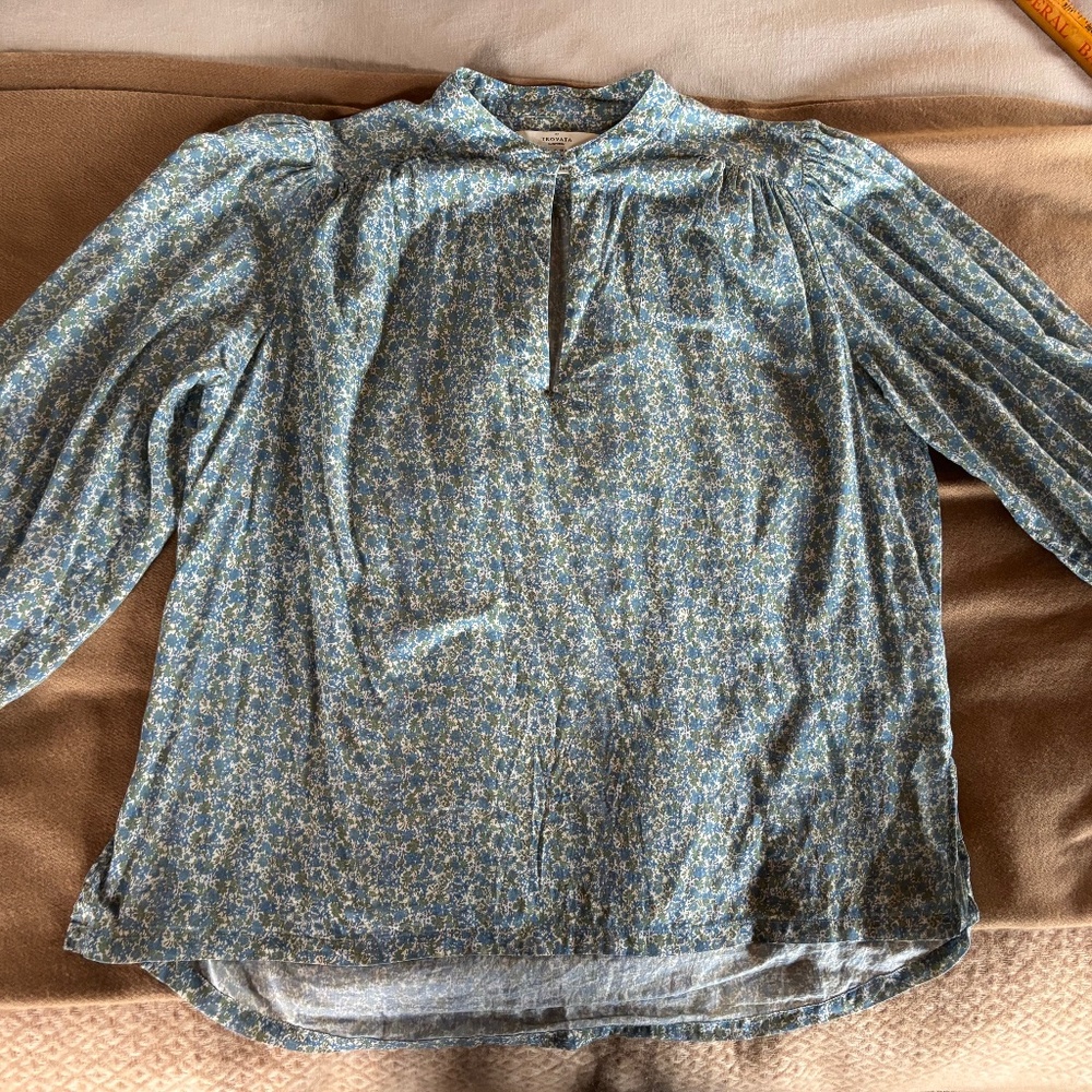 Trovata Birds of Paradise cotton floral blouse M